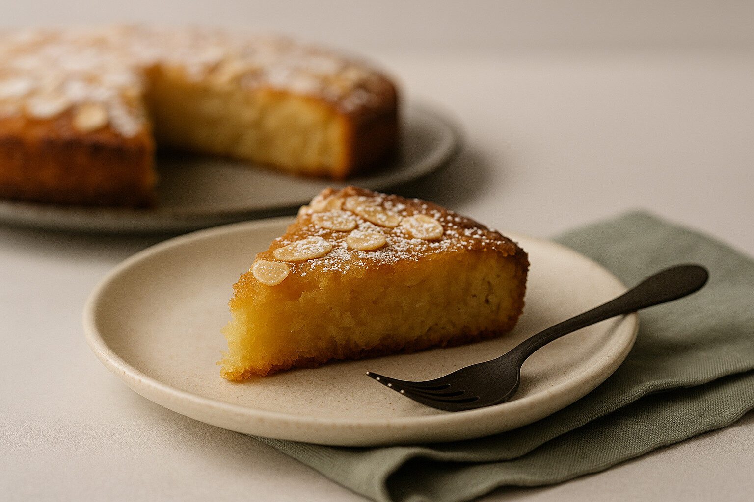Crustless Almond Tart | Tarte de Amêndoa